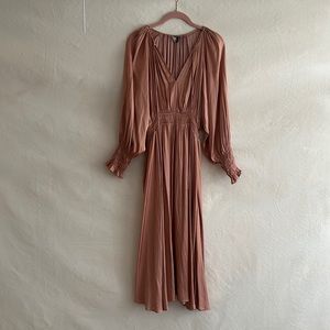 Zara Pink Silky Long Sleeve Dress